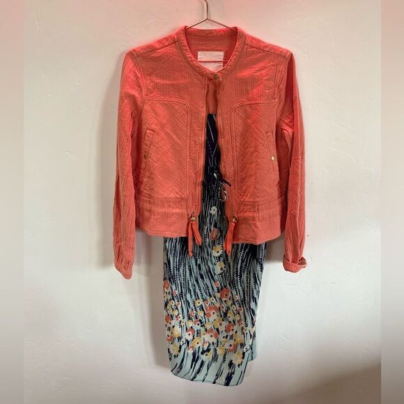 A by Anthropologie Peach Spring Jacket Size - Picture 2 of 4
